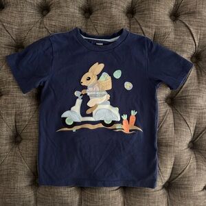 Gymboree Navy Bunny on Scooter Graphic Tee